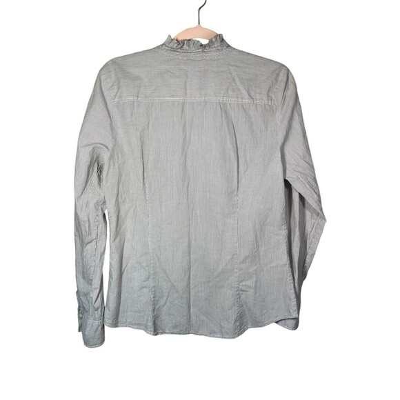 J.Crew Long Sleeve Button Up Shirt Women's Large size 10 Pleated Front Collar - Picture 2 of 9